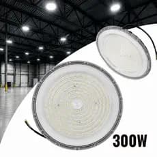 Luminária Ufo Led 300w Galpão Industrial Highbay Ip65 Bivolt Carcaça Cinza Luz Frio 6500k
