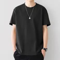 Camiseta masculina de manga curta, gola redonda e corte solto, novo estilo de verão GYWW