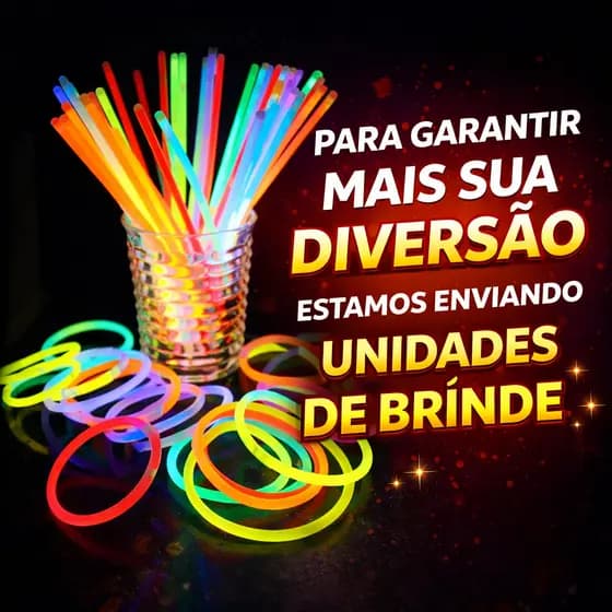 Pulseira Neon Para festas KIT 100/200,Alto brilho Fluorescente brilha no escuro, para todas Ocasiões.