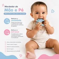Mordedor para bebe silicone mãozinha e pezinho antiestresse brinquedo sensorial mordedor de dentição criança infantil