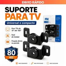 Suporte TV e Monitor Universal Fixo - Para Telas de 10 a 100 Polegadas - Uso em Parede de Alvenaria, Madeira e Drywall
