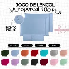 Jogo de Cama Lençol 400 Fios Cama Solteiro, Casal Padrão, Casal Queen E Casal King Micropercal Ponto Palito