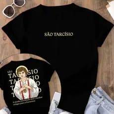 Camiseta Tradicional São Tarcisio coroinha Religiosa 100% Algodão Unissex