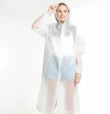Capa Protetora De Chuva Unissex Reutilizável Resistente Com Capuz P/ Passeio Festas Impermeável