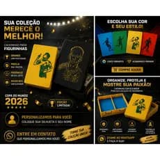CAIXINHA PARA FIGURINHAS COPA DO MUNDO 2026 PERSONALIZADA | COM ELEVADOR | SILHUETA E NOME