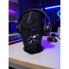 Suporte para Headset em Formato de Máscara do Batman Organizador de Mesa para Fones Gamer Decorativo