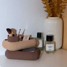 Organizador de Bancada para Maquiagem e Cosméticos Porta Objetos com Compartimentos para Banheiro e Penteadeira