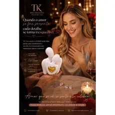 Kit Namorados Apaixonados com Porta Joias Decorativo e Semi Joias Coração