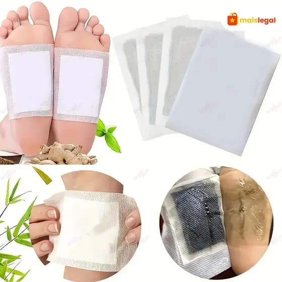 Kit10/50 Adesivo Relaxante para os Pés  Redutor de Inchaço Remove Toxinas Aquece e Purifica