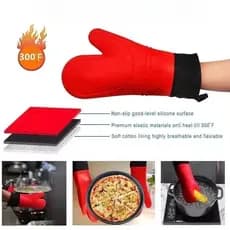 Silicone Kitchen Glove Lined Oven Stove Tongs Protective High Temperature Multipurpose Washable luva termica cozinha