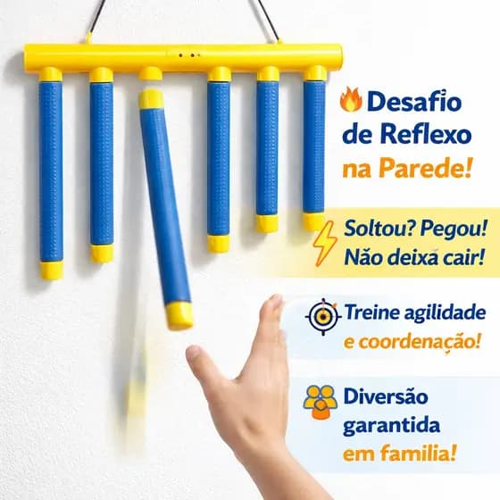 Brinquedo Jogo de Bastoes Criança e Adultos Pega Bastao Desafio Interativo Amigos Educativo