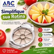 Cortador de Maçã Antiaderente ABC PACÍFICO | Aço Inoxidável Durável e Fácil de Limpar