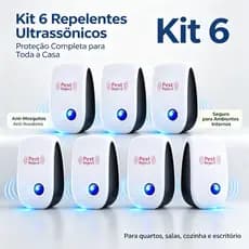 6 Unidades Repelente Eletrônico Ultrassônico Mosca Pernilongos Baratas Morcegos repele e Espanta Ratos