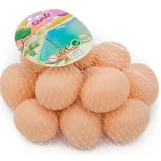 Kit 12 Ovos Artificiais Fake Indez De Plastico Realistas Decoracao Para Galinha de Mentira Kizumba