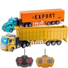 Caminhão Carreta Controle Remoto Grande Bateria Recarregável Infantil Baú Truck Kizumba