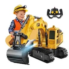 Escavadeira Trator Controle Remoto Articulado Recarregavel 360 Graus Realista Kizumba