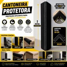 Cantoneira Protetora 1m Anti Impacto Segurança Infantil Parede Garagem Quina e Coluna