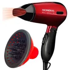 Secador De Cabelo Mondial Mini Dobrável Viagem Hotel Academia 1200w Difusor Cachos
