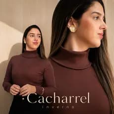 blusa de frio Cacharrel feminina gola alta de ribana canelada manga longa estilosa
