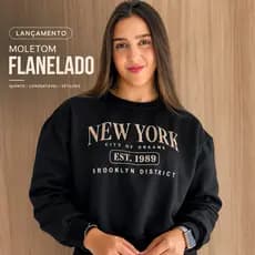 moleton feminino estampado flanelado quentinho inverno new york blusa de frio casaco de  moleton algodão