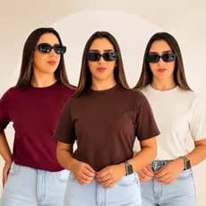 Blusa T-shirt Feminina Camiseta Básica Dia a Dia 100% Algodão Confortável