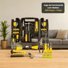 Jogo De Ferramenta 200 Peças Com Maleta Mecanico Eletrcista Encanador Instalador Profissional Casa