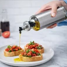 Galheteiro  Azeite Vinagre Oleo 300ml Pote De Vidro Moderno Vidro AÇO Inox Dosado Sem Desperdiçior