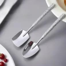 10 colheres de aço inoxidável padrão martelo pá colheres Retro melancia sobremesa sorvete colher bonito colher pequena