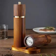 Linha moedor de pimenta doméstico núcleo cerâmico Manual Base de garrafa de tempero de madeira maciça