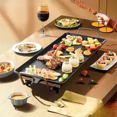 ⭐Churrasqueira elétrica doméstica sem fumaça espeto de churrasco coreano grelha elétrica antiaderente Teppanyaki Rack mu