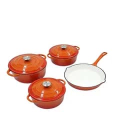 Conjunto de quatro peças de panela esmaltada/conjunto de panela de sopa/frigideira esmaltada/panela antiaderente não rev