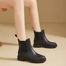 Exportação de botas de chuva de cano médio da moda transfronteiriça Botas de chuva femininas Botas Martin Botas de água