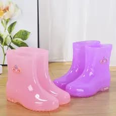 Anti-deslizamento sapatos de borracha de tubo curto botas de chuva mulheres verão botas de borracha geléia à prova dwate