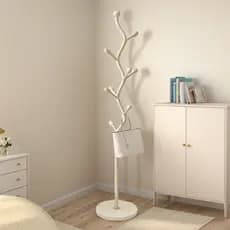 Cabide chão ao teto quarto luz cabide de luxo grosso Vertical em forma de s prático ramo casaco estilo creme cabide