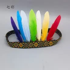 Colorido pena Headwear indiano africano tambor bandana adulto crianças dança desempenho pena bandana boêmio