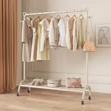 Cabide estilo creme rack de secagem do chão ao teto quarto roupas domésticas pendurado rack legal cabide varanda secagem