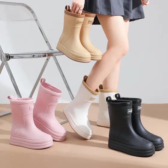 Botas de chuva estilo japonês mulheres fechando dias chuvosos usam botas de chuva de boa aparência repelentes de água me