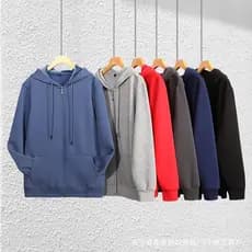Primavera Outono Estilo Zíper Cardigan Jaqueta Cor Sólida Moletom Casual