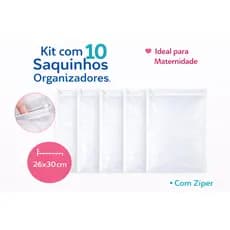Kit 10 Saquinhos Organizadores Com Zíper Multiuso Envelope Maternidade Necessaire