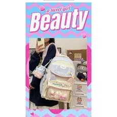 Venda quente estudantes do ensino médio gato bonito grande capacidade mochila estudante estilo Preppy menina mochila