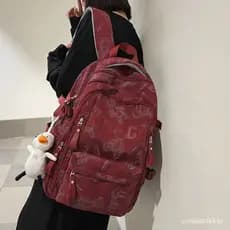 Mochila feminina elegante para estudantes universitários, adequada para estudantes do ensino médio, mochila masculina le