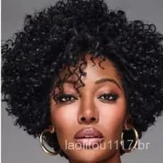 Nova peruca europeia americana banda franja preto africano pequeno encaracolado cabelo curto encaracolado