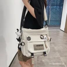 Bolsa de ombro feminina estilo ferramenta retrô, adequada para estudantes universitários, viajantes, mochila portátil de