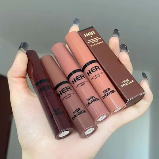 | 【lip tint ruby rose】 | ♫HERORANGE ~ Brilhante Água Brilho Espelho Lip Gloss Influenciador Mesmo Estilo Não É Fácil de