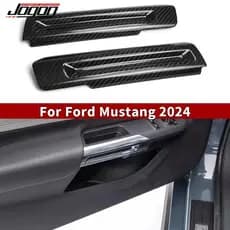Para Ford Mustang S650 2023 2024 Genuíno Fibra De Carbono Tira Da Porta Lateral Maçaneta Capa Acessórios Interiores Do C