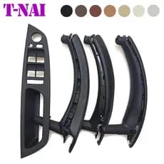 7 Pçs Conjunto LHD RHD Interior Porta Puxar Maçaneta Painel De Interruptor Da Janela Com Capa Couro Para BMW X5 X6 E70 E