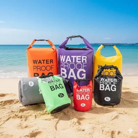 Bolsa Seca Impermeável 2/5/10/15/20/30L para Praia Piscina Caiaque Rafting Moto