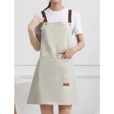 Avental de Cozinha Impermeável Com Bolsos Estilo Barbeiro Garçom Chef Profissional Unissex