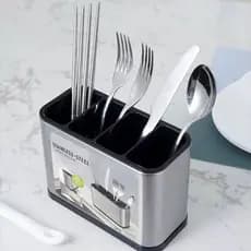 Porta Talheres Inox Organizador Cozinha Escorredor de Talheres com Divisórias