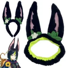 Acessório de Cosplay do Tighnari do Jogo Genshin Impact: Bandana Elástica Fofa, Tiara de Pelúcia para Cabelo, Presente